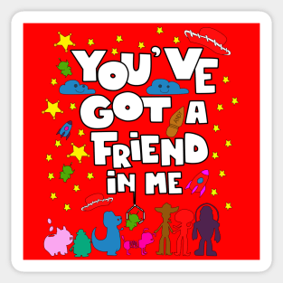 you ve got a friend in me in red wishes Sticker